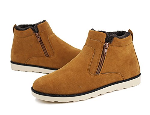 Botas de Nieve Hombre Zapatos Calentar Al Aire Libre Boots Invierno Alto Rise Algodón cálido(Amarillo,47 EU,28.5CM De talón a Dedo del pie