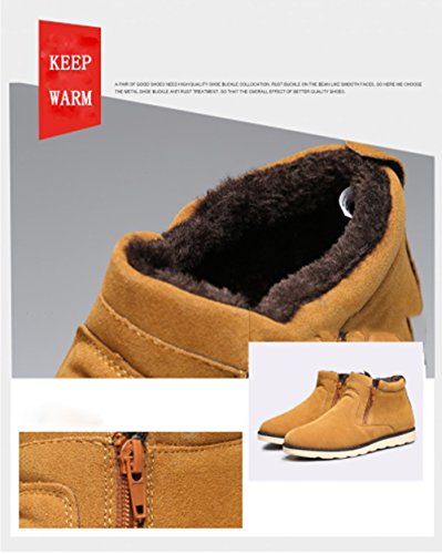 Botas de Nieve Hombre Zapatos Calentar Al Aire Libre Boots Invierno Alto Rise Algodón cálido(Amarillo,47 EU,28.5CM De talón a Dedo del pie