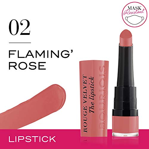 Bourjois Velvet The Lipstick Barra de Labios Tono 02 (Flaming’rose), 2.4 gr