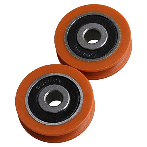 BQLZR Polea de rodamiento para puertas y ventanas (nailon, 29 mm, 4 unidades), color naranja