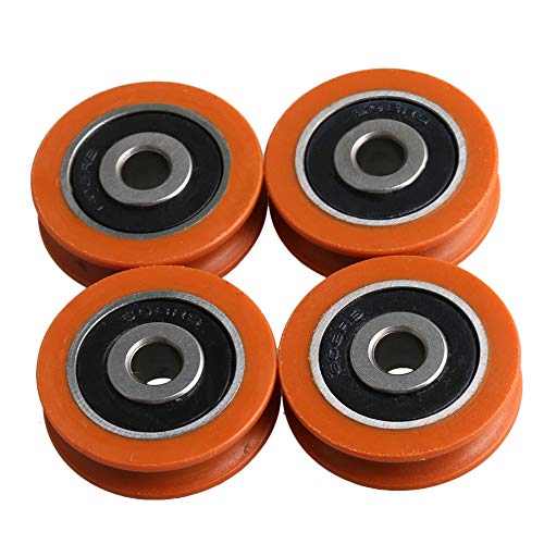 BQLZR Polea de rodamiento para puertas y ventanas (nailon, 29 mm, 4 unidades), color naranja