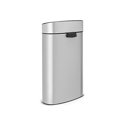 Brabantia Touch Bin Cubo de Basura, 40 litros, Acero Inoxidable, Gris Metalizado