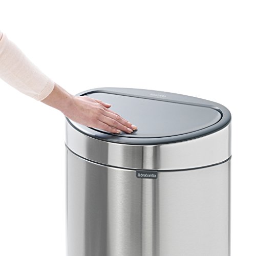 Brabantia Touch Bin Cubo de Basura, 40 litros, Acero Inoxidable, Gris Metalizado