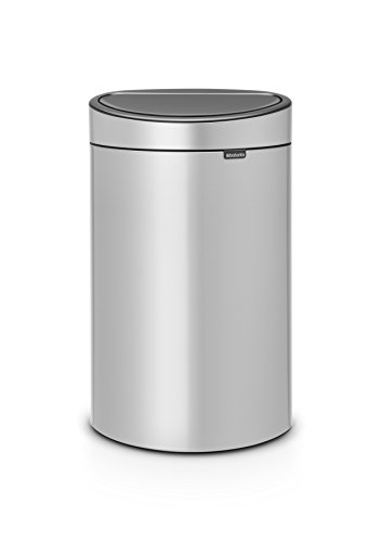 Brabantia Touch Bin Cubo de Basura, 40 litros, Acero Inoxidable, Gris Metalizado