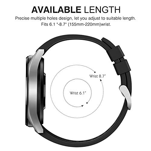 Braleto Correa Compatible con Garmin Vivoactive 3 / Vivoactive 3 music / Venu, 20mm Pulsera de Repuesto de Silicona Suave (Negro)