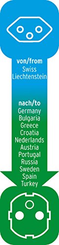 Brennenstuhl adaptador de enchufe de viaje para sistema de enchufe Suiza (enchufe viaje para enchufar dispositivos eléctricos con enchufe suiza al sistema de conector a tierra) negro