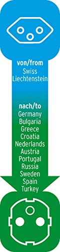 Brennenstuhl adaptador de enchufe de viaje para sistema de enchufe Suiza (enchufe viaje para enchufar dispositivos eléctricos con enchufe suiza al sistema de conector a tierra) negro