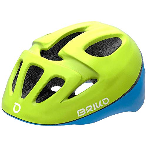 Briko Fury Casco Ciclismo, Niños, Matt Yellow Blue Fluor, XS-S