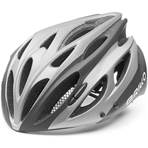 Briko Kiso Casco Ciclismo, Adultos Unisex, Anthracite-Silver, Large