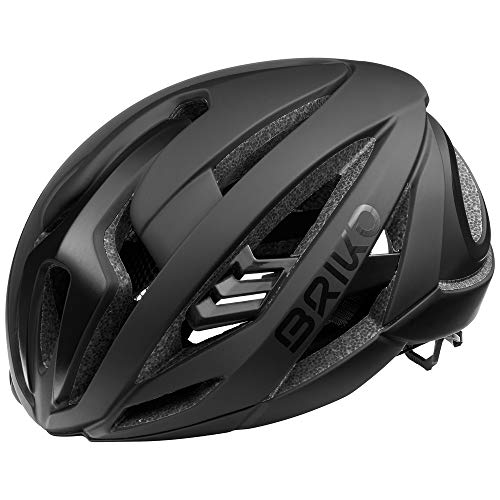 Briko Quasar Casco Ciclismo, Adultos Unisex, Shiny Black, Medium