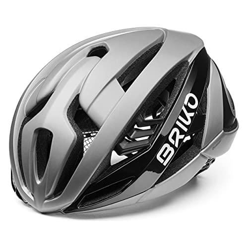 Briko Quasar Casco Ciclismo, Adultos Unisex, Silver-Black, Large