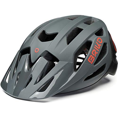 Briko Sismic Casco Ciclismo, Adultos Unisex, Matt Dark Grey Black Red, Medium