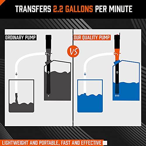 Brimix Bomba extractora de Aceite portátil. para bombear Agua, Aceite, Gasolina, Todo Tipo de liquidos. Funciona a Pila, adaptadores incluidos