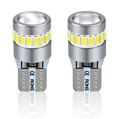 Briteye T10 LED Bombillas W5W 12V 6000K Blanco Para Coches Luces De La Matrícula Posición Laterales Iluminación Interior Luces Laterales (2PCS)