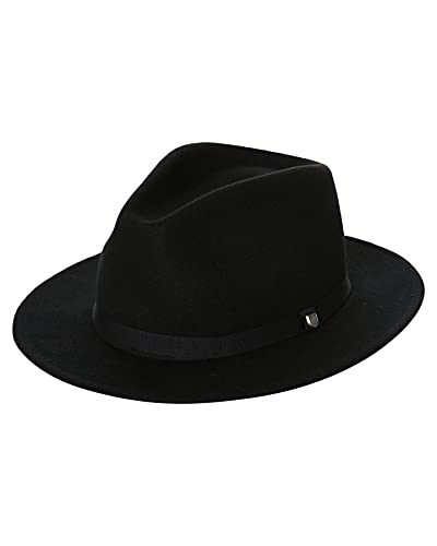 BRIXTON Messer Packable Fedora Sombrero de Vestir, Negro, XL Unisex Adulto