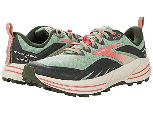 Brooks Cascadia 16, Zapatillas para Correr Mujer, Basil Duffel Bag Coral, 40 EU