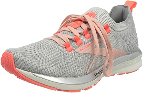 Brooks Ricochet 2, Zapatillas para Correr Mujer, Grey/Alloy/Coral Cloud, 40.5 EU