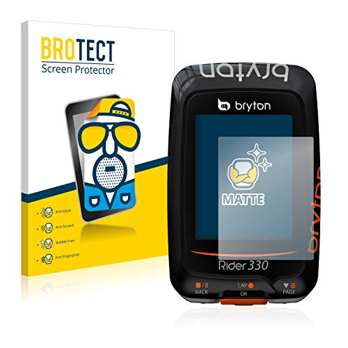 BROTECT Protector Pantalla Anti-Reflejos Compatible con Bryton Rider 330 (2 Unidades) Película Mate Anti-Huellas