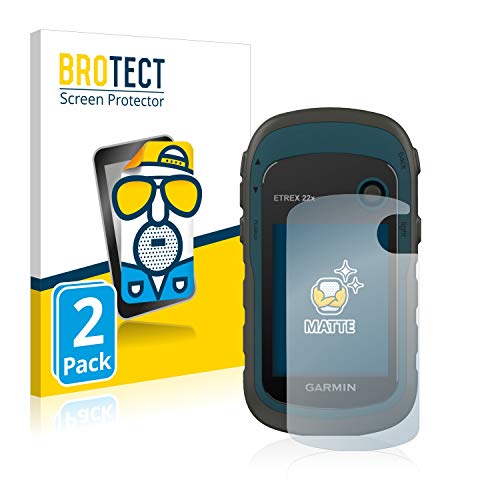 BROTECT Protector Pantalla Anti-Reflejos Compatible con Garmin eTrex 22x (2 Unidades) Película Mate Anti-Huellas
