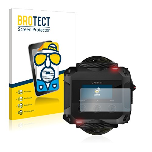 BROTECT Protector Pantalla Anti-Reflejos Compatible con Garmin Virb 360 (2 Unidades) Película Mate Anti-Huellas