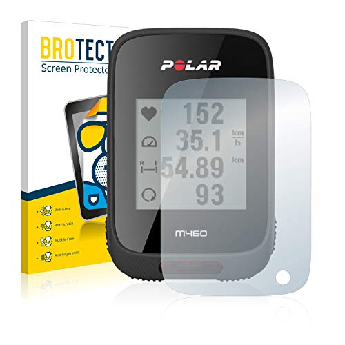 BROTECT Protector Pantalla Anti-Reflejos Compatible con Polar M460 (2 Unidades) Película Mate Anti-Huellas