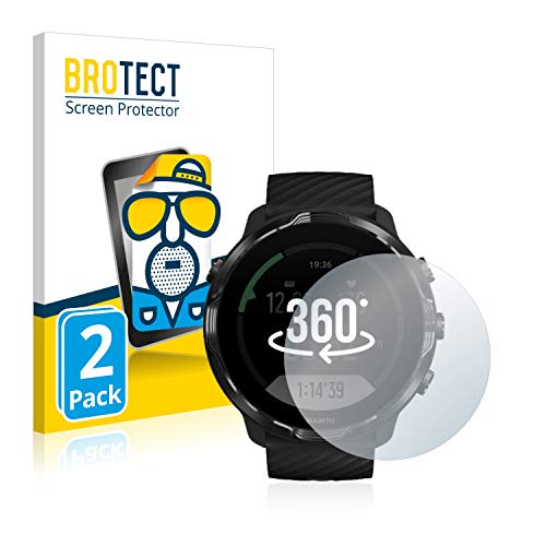 BROTECT Protector Pantalla Anti-Reflejos Compatible con Suunto 7 (2 Unidades) Película Mate Anti-Huellas