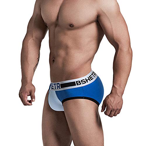 BSHETR Calzoncillos Slip de Algodón Transpirable Ropa Interior para Hombre Elástica (Multi, XL)