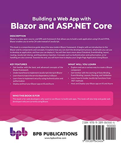 Building a Web App with Blazor and ASP .Net Core: Create a Single Page App with Blazor Server and Entity Framework Core (English Edition)