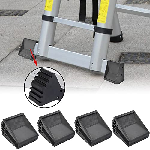 BUZIFU Tacos para Escaleras de Tijera 4 uds Topes de Plástico para Escaleras de Aluminio Tacos de Patas Escaleras Zapatas Antideslizantes Recambios para Pies de Escalera de Tijera de Madera o de Metal