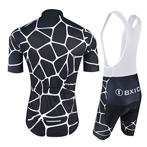BXIO Heavy Metal para Hombre del Estilo de la Ropa de Ciclo de Cierre con Doble Lycra para la Manga y los Cortocircuitos Pequeño Negro