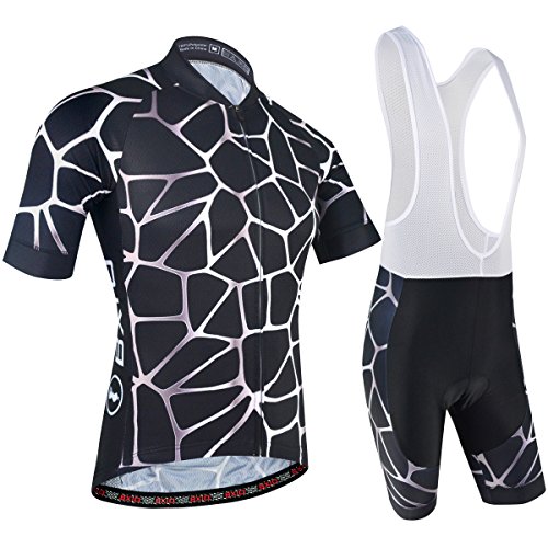 BXIO Heavy Metal para Hombre del Estilo de la Ropa de Ciclo de Cierre con Doble Lycra para la Manga y los Cortocircuitos Pequeño Negro