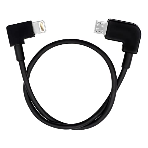 Cable de Datos Micro USB a Lightnning (29 cm, APKLVSR Cable de Datos de Video de 90 Grados Compatible con dji Mavic 2 Zoom / Mavic 2 Pro / Mavic Mini / Mavic Mini 2 / Mavic Air / Mavic Pro