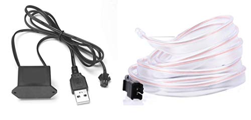 Cable de electroluminiscencia USB de neón LED flexible, para decoración de interior del coche, con luz fría y ambiente para fiestas de Navidad …
