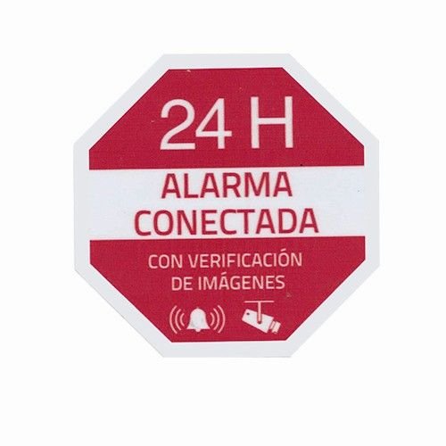 CABLEPELADO Pegatina plastico Alarma Interior-Exterior Rojo