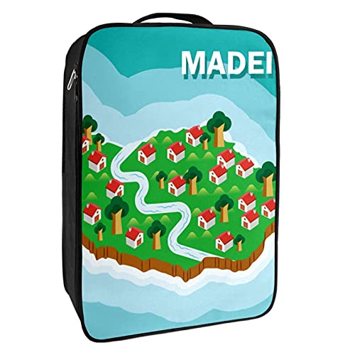 Caja de almacenamiento para zapatos de viaje y uso diario Madeira mapa bolsa organizador portátil impermeable hasta 12 yardas con doble cremallera 4 bolsillos