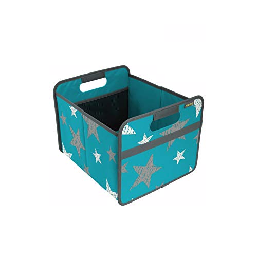 Caja plegable para el hogar, la oficina o para viajes., color Azur/estrellas. Faltbox