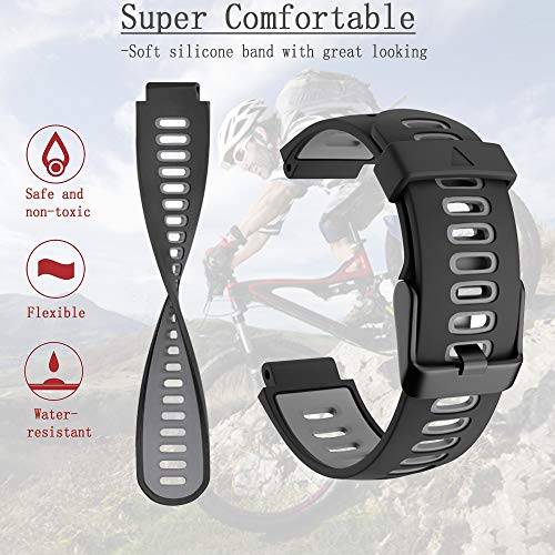 Cakamenshy Correa deportiva de silicona suave ajustable compatible con Forerunner 220 230 235 620 630 735XT Approach S20 S5 S6 bandas para Garmin Smart Watch accesorio