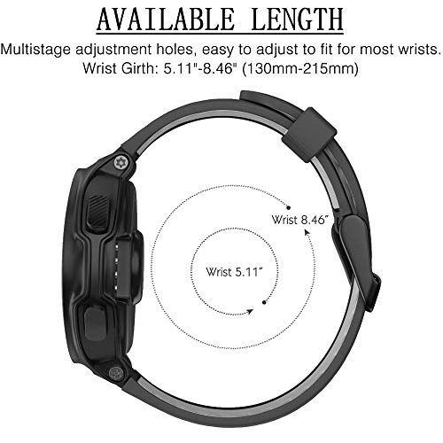 Cakamenshy Correa deportiva de silicona suave ajustable compatible con Forerunner 220 230 235 620 630 735XT Approach S20 S5 S6 bandas para Garmin Smart Watch accesorio
