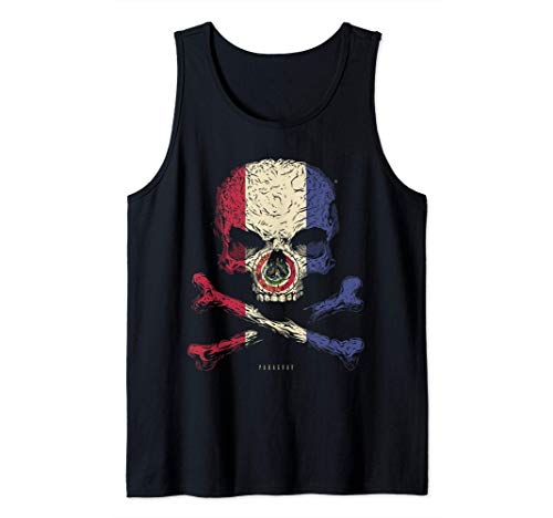 Calavera con Bandera de Paraguay Cráneo Crossbones Camiseta sin Mangas