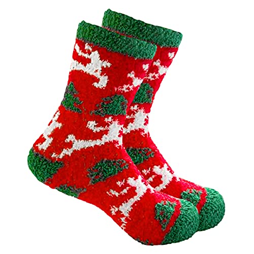 Calcetines de Navidad para mujer con estampado de bonitos calcetines cálidos y cómodos, calcetines para el hogar, para niñas, térmicos, calcetines de lana y algodón, suaves clásicos, f, Talla única