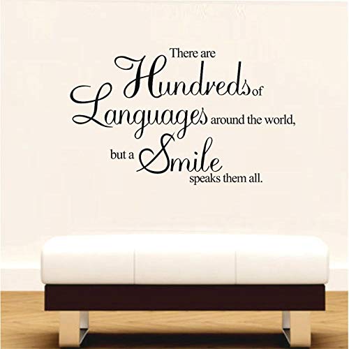 Calcomanías de pared de vinilo extraíbles con cita de sonrisa de palabra de Ing para decoración de pared