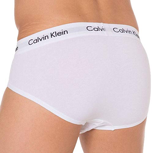 Calvin Klein 3 Pack Briefs-Cotton Stretch Slips, Blanco (White/White), L (Pack de 3) para Hombre