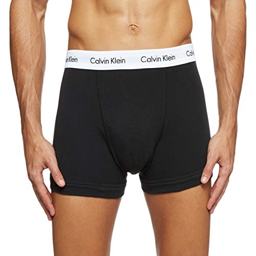 Calvin Klein Cotton Stretch Trunk 3Pk Bóxer, Negro (Black), M (Pack de 3) para Hombre