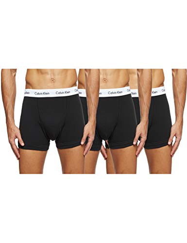 Calvin Klein Cotton Stretch Trunk 3Pk Bóxer, Negro (Black), M (Pack de 3) para Hombre