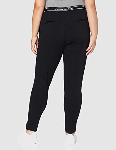 Calvin Klein Logo Elastic Milano Trouser Pantalones, CK Black, XL para Mujer