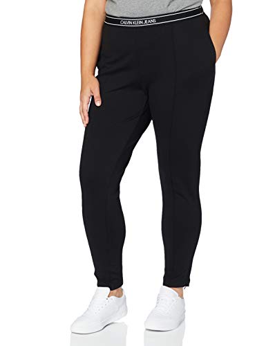 Calvin Klein Logo Elastic Milano Trouser Pantalones, CK Black, XL para Mujer
