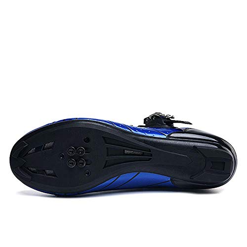 Calzado De Ciclismo para Hombre Calzado De Ciclismo De Carretera Calzado De Ciclismo Transpirable Antideslizante (40,Azul)