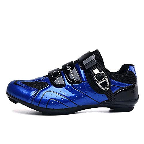 Calzado De Ciclismo para Hombre Calzado De Ciclismo De Carretera Calzado De Ciclismo Transpirable Antideslizante (43,Azul)
