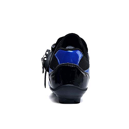 Calzado De Ciclismo para Hombre Calzado De Ciclismo De Carretera Calzado De Ciclismo Transpirable Antideslizante (44,Azul)