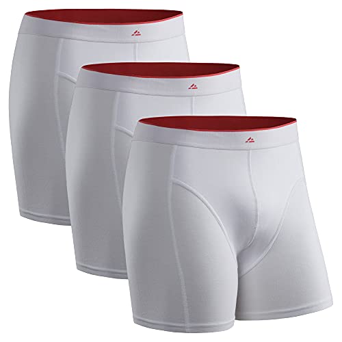 Calzoncillos Boxer de Bambú para Hombre, Pack de 3, Ropa Interior Antibacteriana y Ultra Suave, Ajustados, Comodidad Superior, Negro, Blanco, Gris, Multipack (Blanco, X-Large)